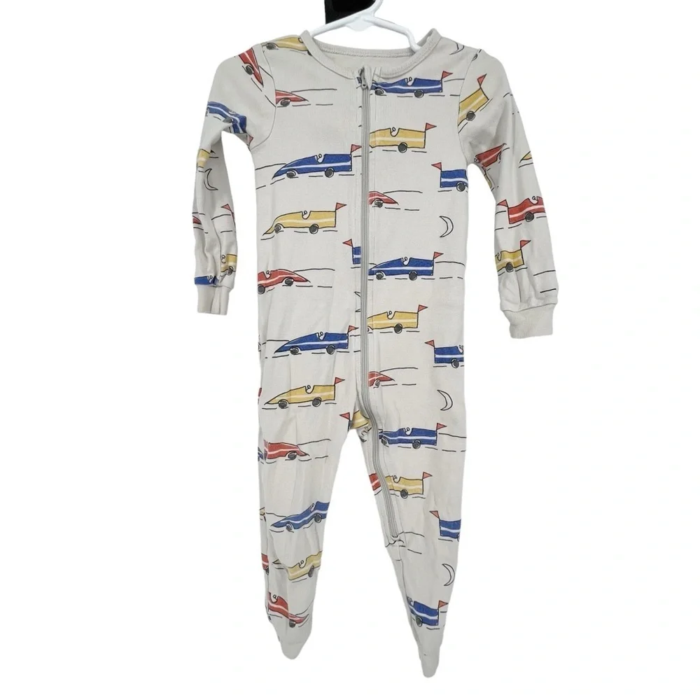 Tea Collection 18 24 Months Car Print Footless Zip Up Cotton Sleeper Pajama